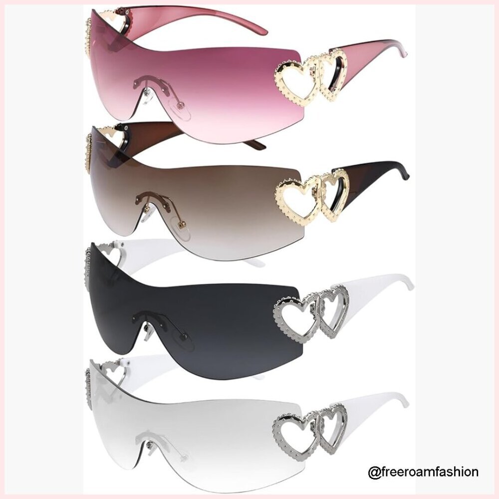 Wrap Around Sunglasses UV400 Protection Lightweight Y2K Retro Style